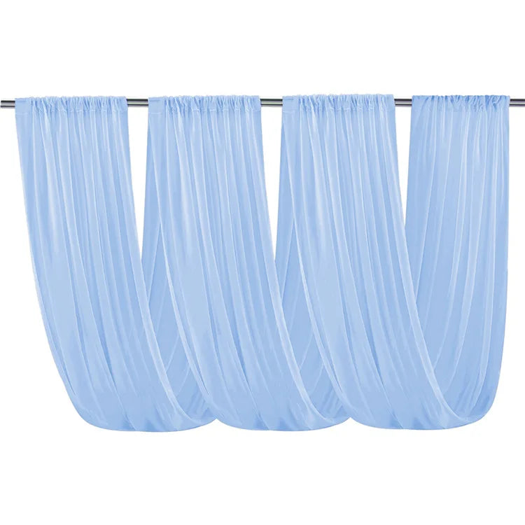Voilage Plafond Mariage en Chiffon, coloris bleu ciel