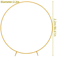 Arche de Mariage Ronde Dorée Démontable en Métal, 150 à 250 cm