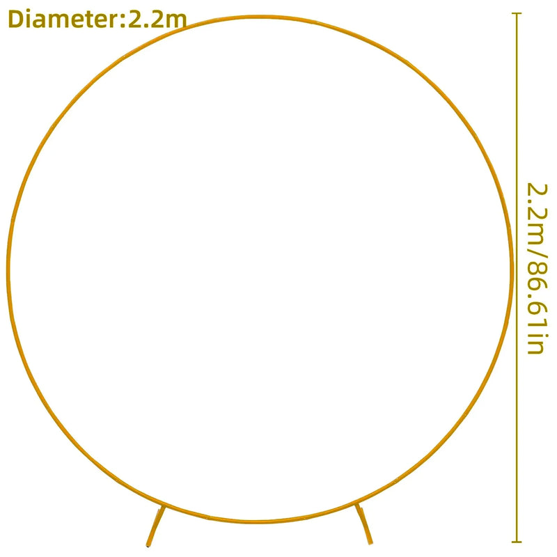 Arche de Mariage Ronde Dorée Démontable en Métal, 150 à 250 cm