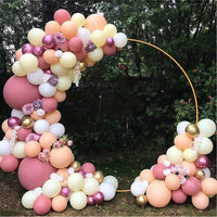 Arche de Mariage Ronde Dorée Démontable en Métal, 150 à 250 cm
