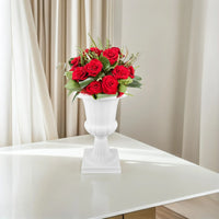 Vase Médicis Blanc sur Piédestal Démontable, 25,5 cm, pour Fleurs de Mariage