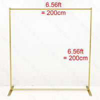 Arche de Mariage Rectangulaire en Aluminium Doré, taille 200 × 200 cm (largeur × hauteur)