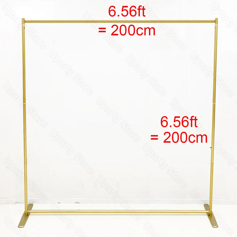 Arche de Mariage Rectangulaire en Aluminium Doré, taille 200 × 200 cm (largeur × hauteur)
