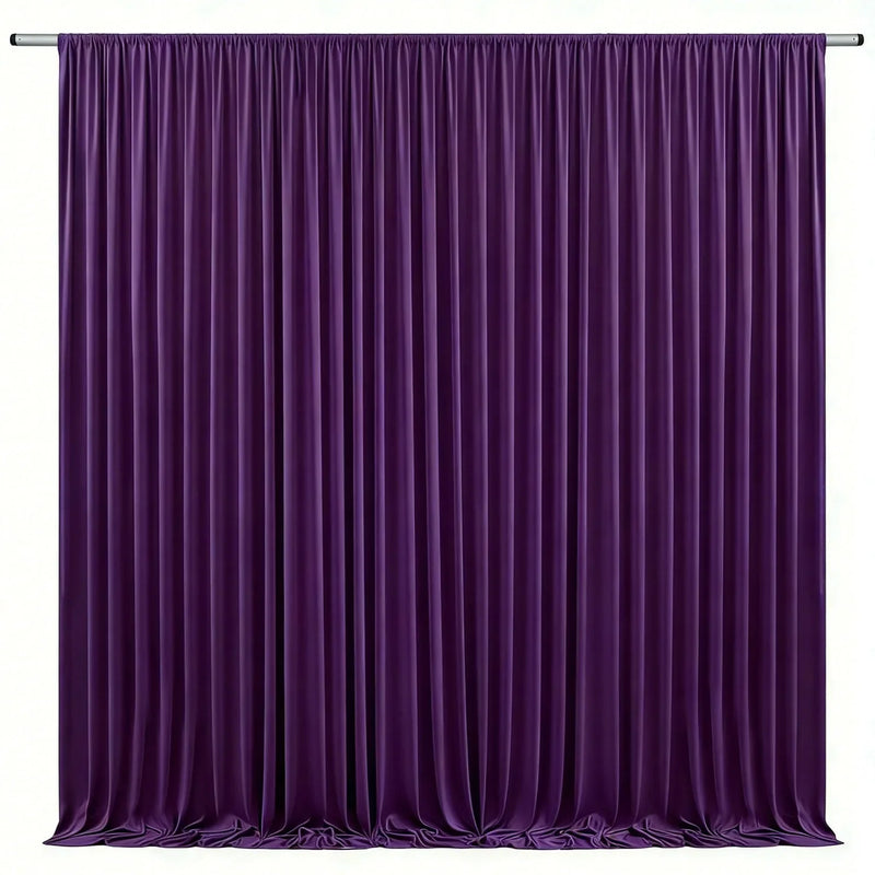 Toile de fond de mariage extensible à poche à tringle, coloris violet foncé