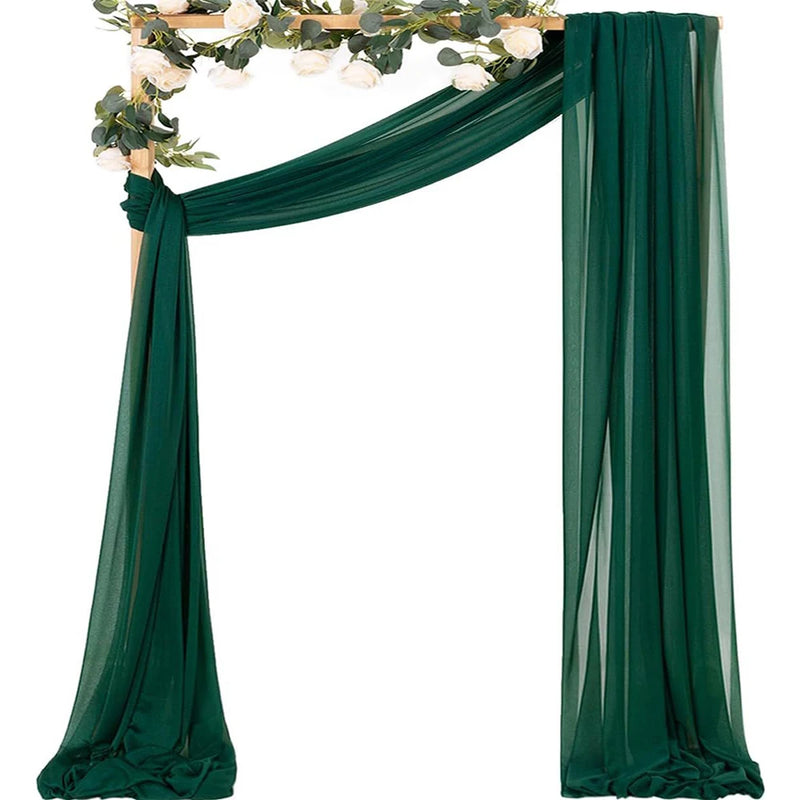 Voilage Chiffon pour Arche de Mariage, 75 cm de Large, coloris vert foncé