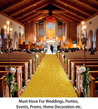 Tapis d'allée de mariage à paillettes, pour une église