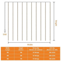 Rideau Lumineux LED 3 m de Large avec Télécommande, vue complémentaire 6