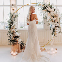 Arche de Mariage Ronde Dorée Démontable en Métal, 150 à 250 cm