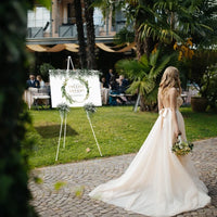 Chevalet de Mariage Blanc en Métal, Pliant, 160 cm avec Housse, vue complémentaire 3