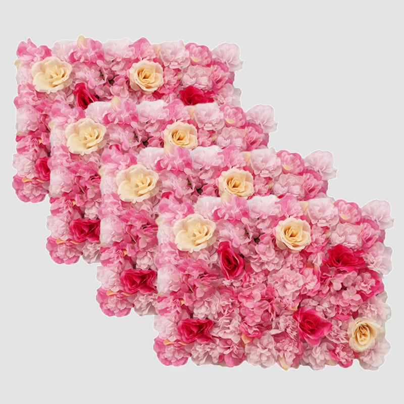Mur de Fleurs Artificielles, Lot de 4 Panneaux 60 × 40 cm, vue complémentaire 2