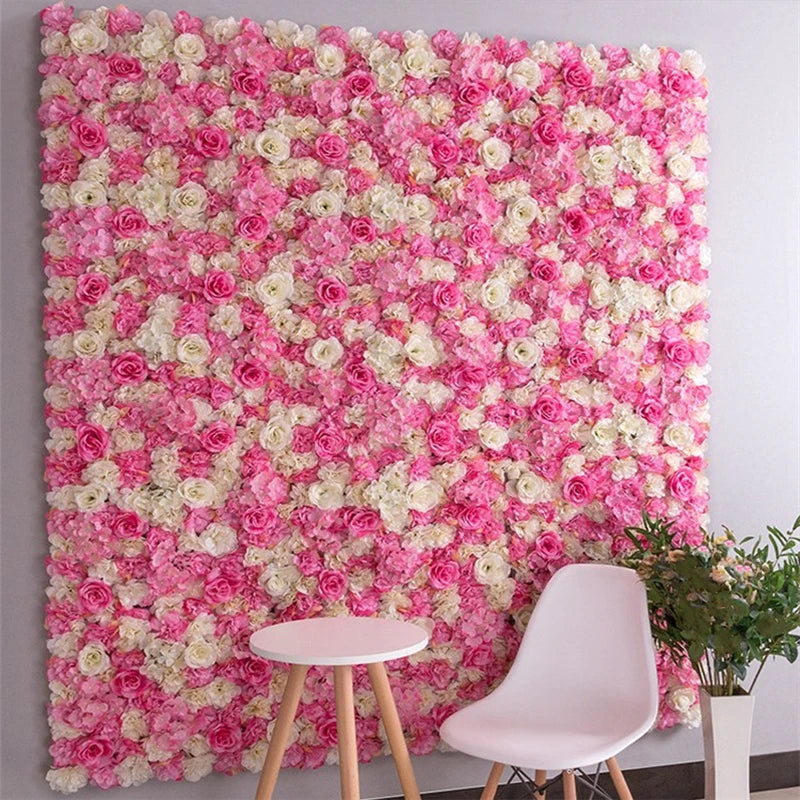 Mur de Fleurs Artificielles, Panneau Haute Densité 60 × 40 cm, 22 Coloris
