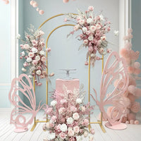 Arche de Mariage Double Arc Dorée en Aluminium, 116 x 214 cm, vue complémentaire 5