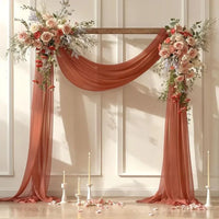 Voilage Arche de Mariage en Mousseline, 70 cm de Large, coloris terracotta
