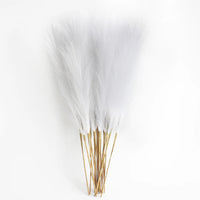 Pampa Artificielle 6 Tiges de 50 cm, Blanc, Beige ou Café, coloris blanc