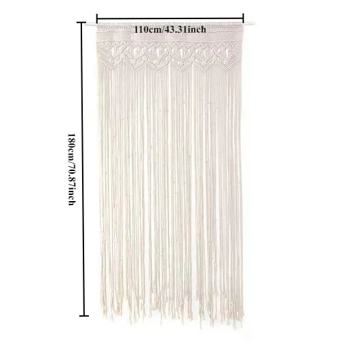 Rideau en Macramé Bohème pour Porte et Fond de Mariage, 6 Tailles de 90 à 130 cm