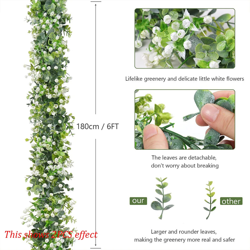 Guirlande d'Eucalyptus Artificielle 180 cm, Arche de Mariage, vue complémentaire 7