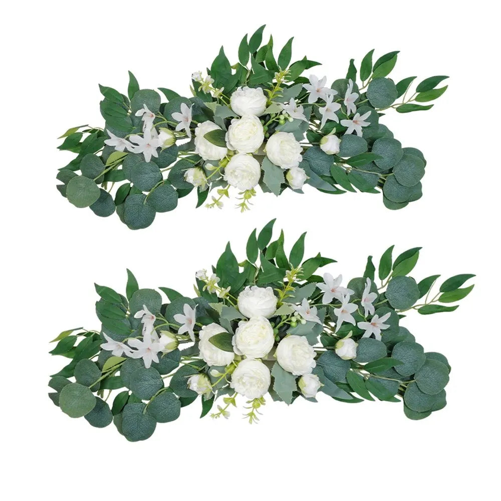 Arc Fleuri pour Arche de Mariage, Roses et Eucalyptus, vue d'ensemble
