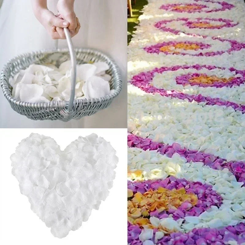 Pétales de Rose Artificiels Blancs en Tissu, vue complémentaire 3