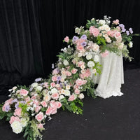 Fleurs pour Arche de Mariage, coloris rose pastel, bleu et vert