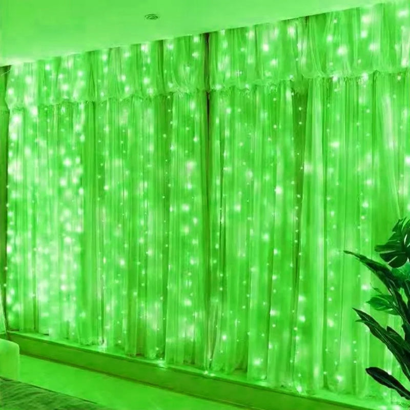 Rideau Lumineux LED avec Télécommande, 100 à 600 LED, coloris vert