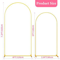 Arche de Mariage Dorée à Emboîtement, 5 Tailles de 120 à 220 cm