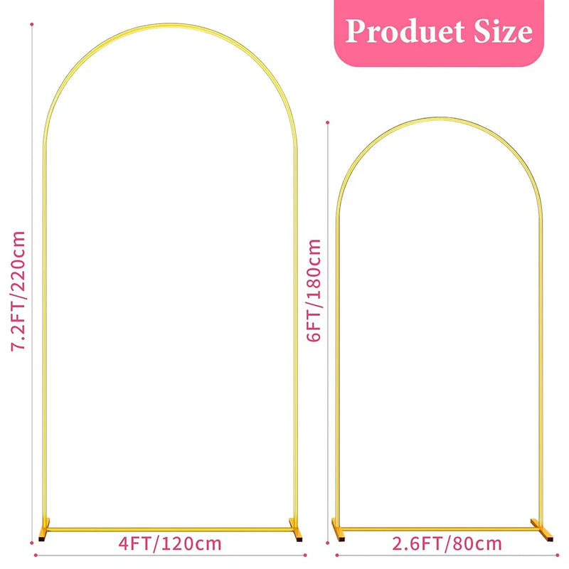 Arche de Mariage Dorée à Emboîtement, 5 Tailles de 120 à 220 cm