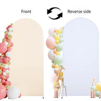 Housse d'Arche de Mariage Double Face en Polyester, coloris beige et blanc
