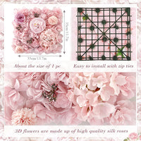 Mur de Fleurs Artificielles, Panneau Carré 35 × 35 cm, vue d'ensemble