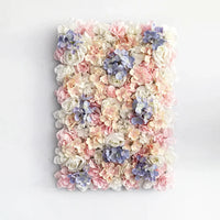 Mur de Fleurs Artificielles, coloris rose pâle, crème et lavande