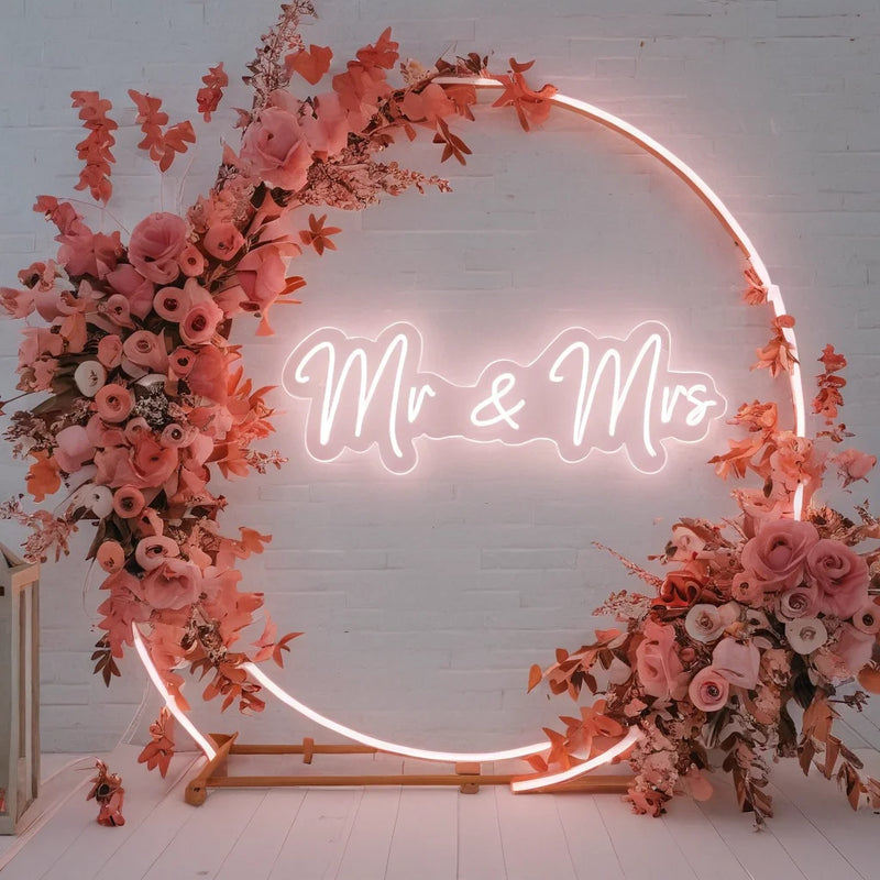 Néon Mariage « Mr & Mrs » Blanc Chaud ou Froid, 40 cm, vue complémentaire 4