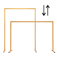 Arche de Mariage Rectangulaire Dorée Réglable, 150 cm de Large, Hauteur 107 ou 200 cm