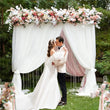 Arche de Mariage Dorée Démontable, Cadre Rectangulaire de 150 ou 200 × 200 cm