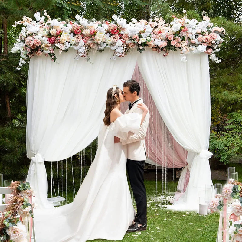 Arche de Mariage Dorée Démontable, Cadre Rectangulaire de 150 ou 200 × 200 cm