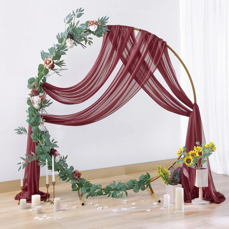 Voilage Drapé pour Arche de Mariage et Plafond, coloris bordeaux