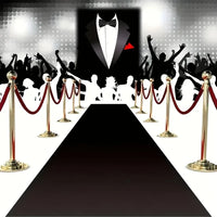 Tapis d'Allée Noir de Mariage en Polyester, 100 cm, 3 à 15 m