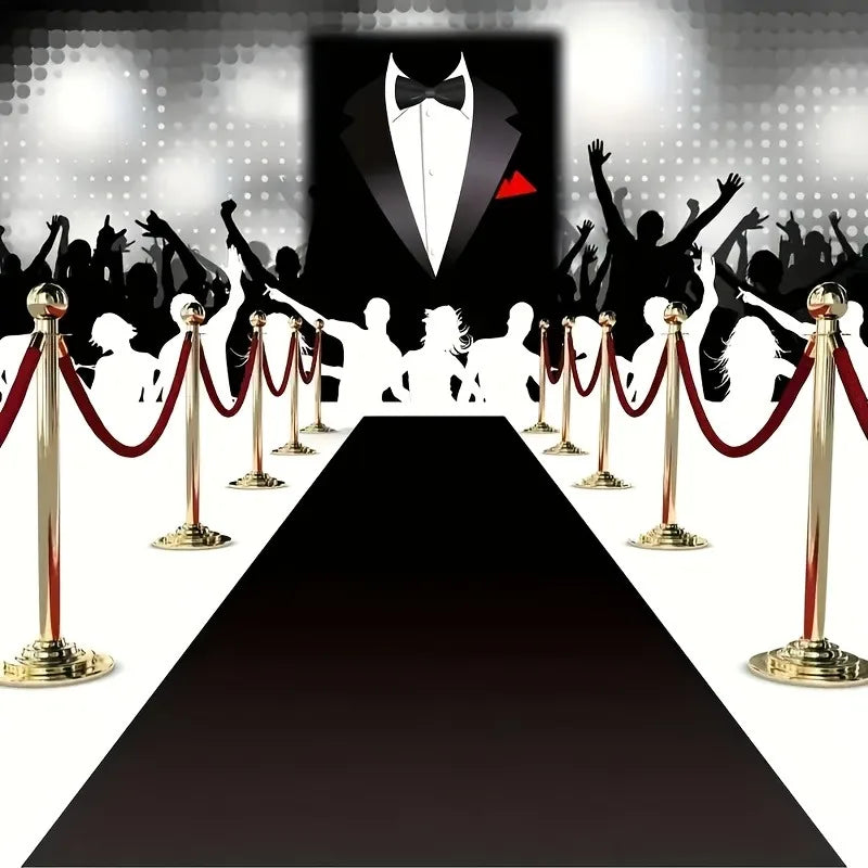 Tapis d'Allée Noir de Mariage en Polyester, 100 cm, 3 à 15 m