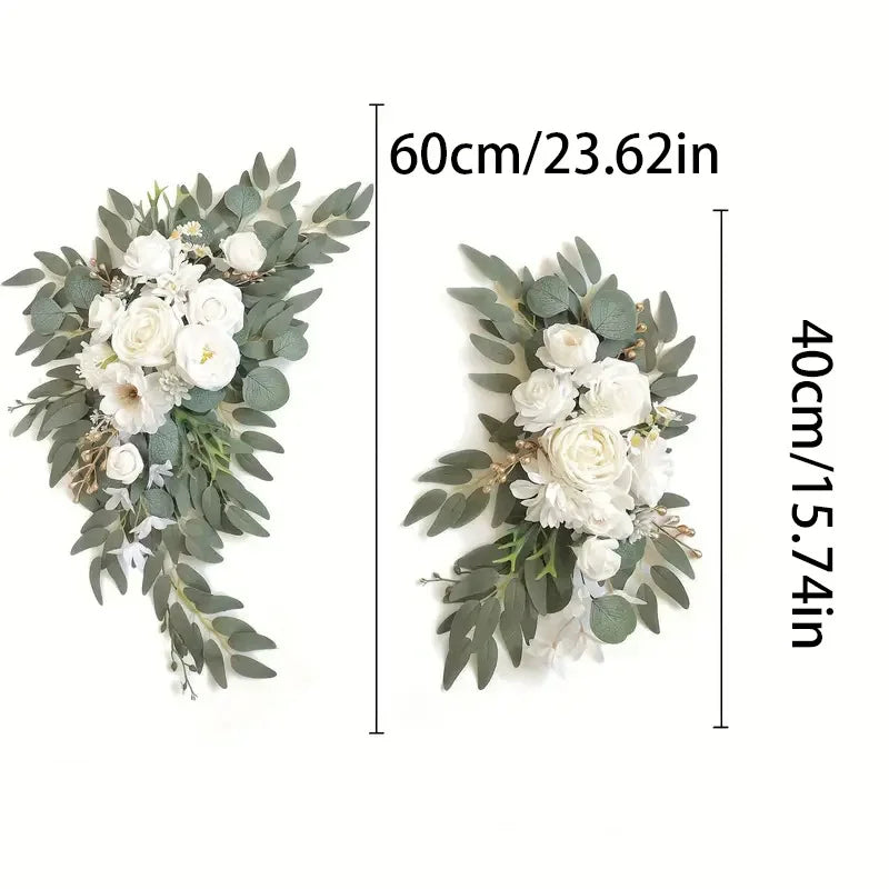 Fleurs pour Arche de Mariage, coloris blanc et ivoire