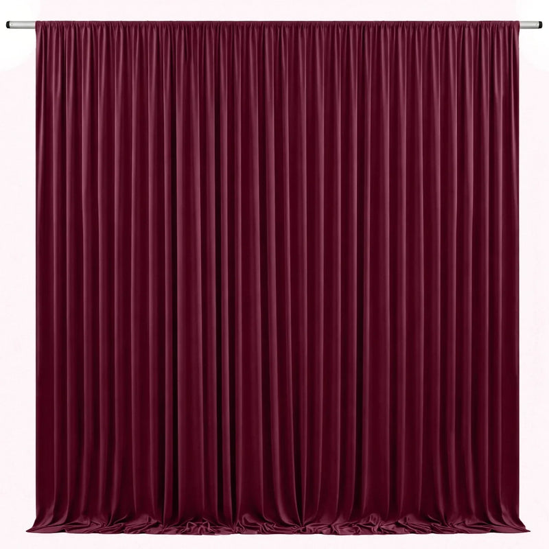 Toile de fond de mariage extensible à poche à tringle, coloris bordeaux