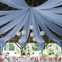 Voilage Mariage Plafond en Mousseline, coloris bleu poudré