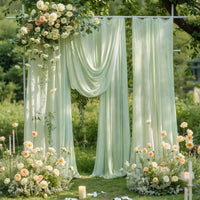 Voilage Chiffon pour Arche de Mariage, 70 cm × 3 à 10 m, coloris vert sauge