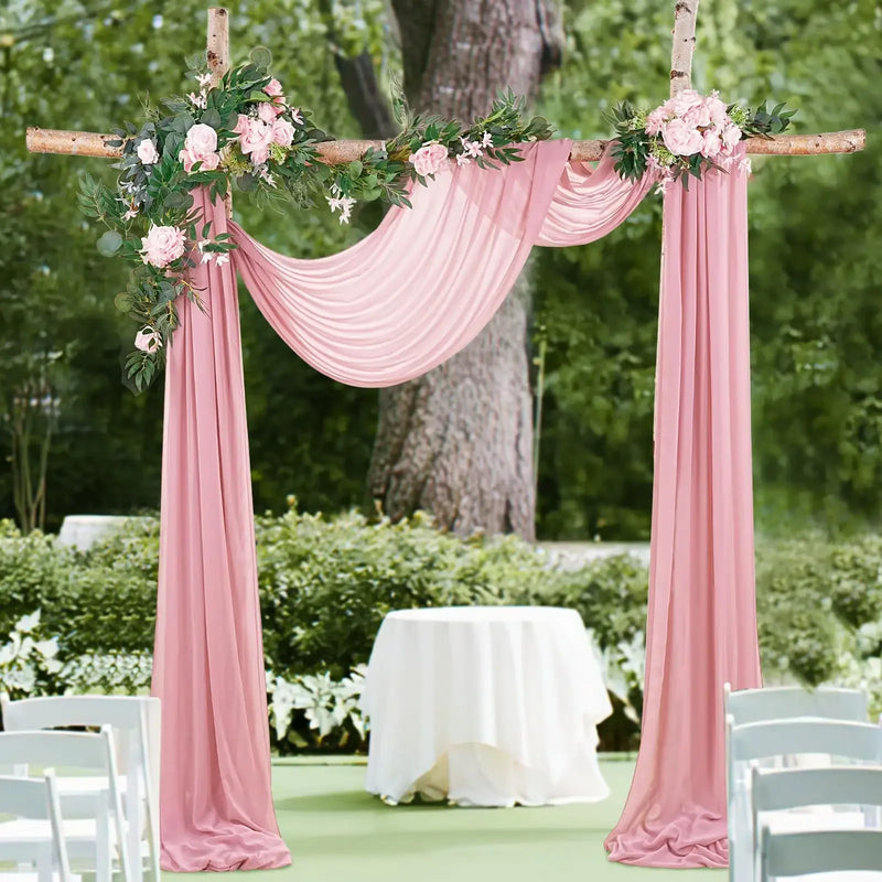 Voilage Chiffon pour Arche de Mariage, 70 cm × 3 à 10 m, coloris rose