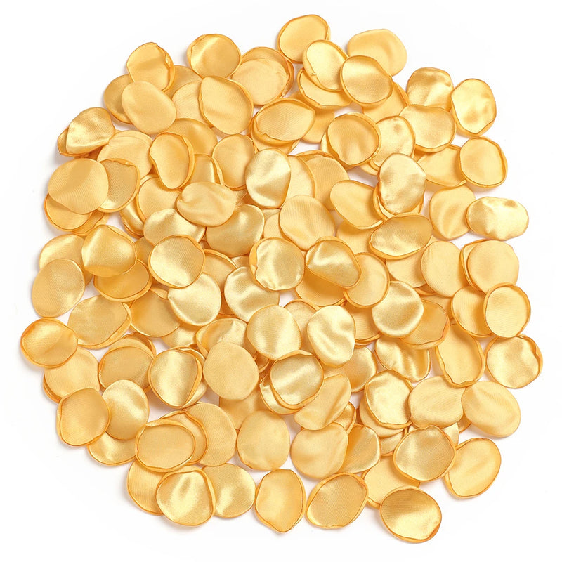 Pétales de Rose Satinés Artificiels, coloris jaune doré