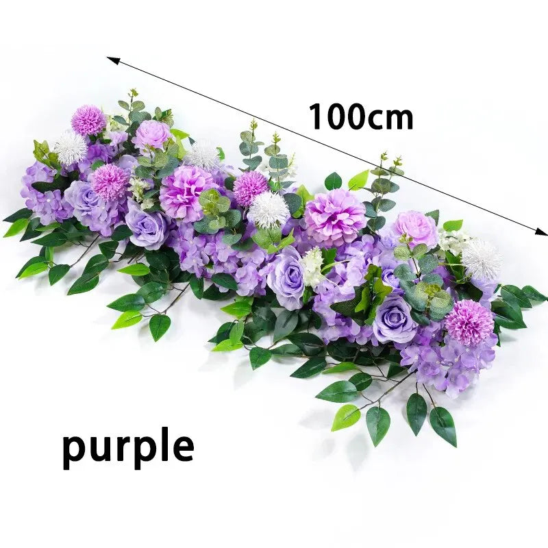 Fleurs pour Arche de Mariage, Guirlande de Roses 100 cm, coloris violet