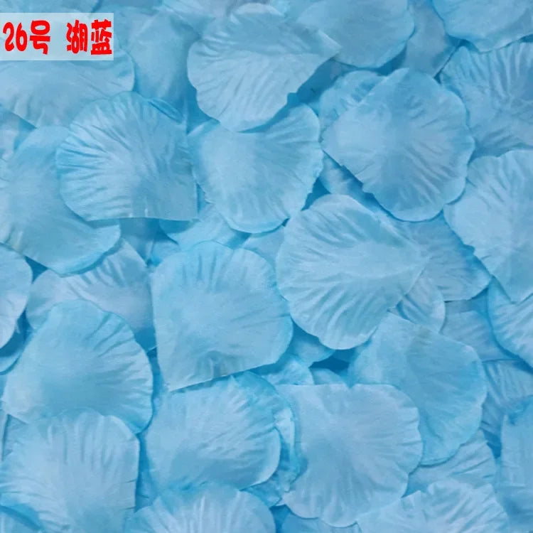 Pétales de Rose Artificiels en Tissu, coloris bleu azur