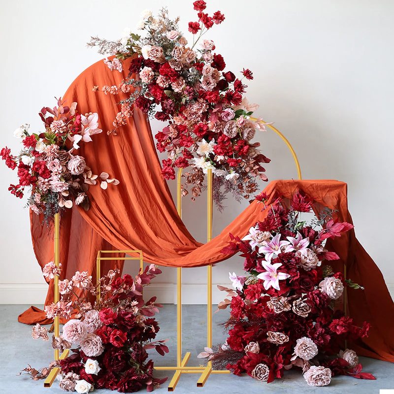 Arches de Mariage Dorées en Métal, Lot de 2 Arches Cintrées
