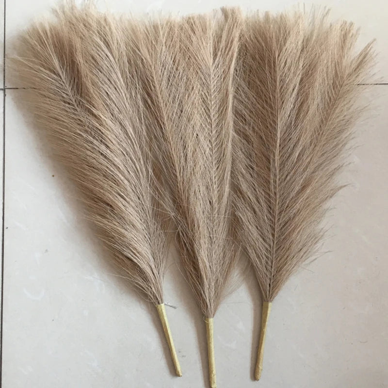 Pampa Artificielle pour Mariage Bohème, Tige de 45 cm, coloris marron clair