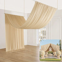 Toile de Fond Mariage Opaque en Polyester 180 g, coloris champagne