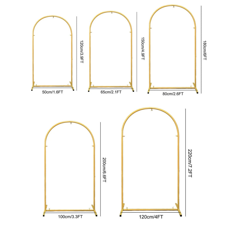Arche de Mariage Arrondie en Métal Doré, 120 à 220 cm, vue complémentaire 5