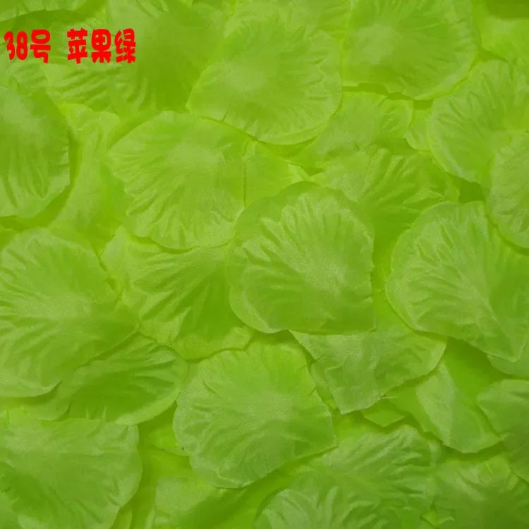Pétales de Rose Artificiels en Tissu, coloris vert pomme