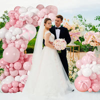 Kit Arche de Ballons Rose Pastel et Blanc, vue complémentaire 2